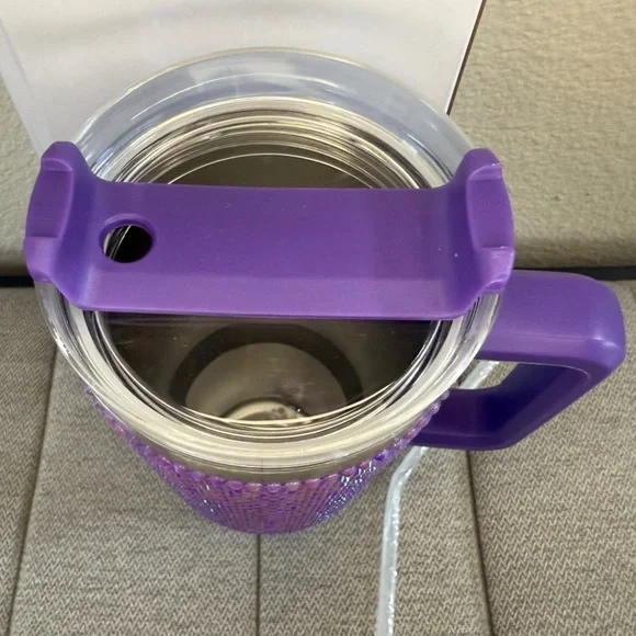 40oz Premium Rhinestone Insulated Stainless Steel, Insulated Tumbler New PURPLE - Picture 11 of 15